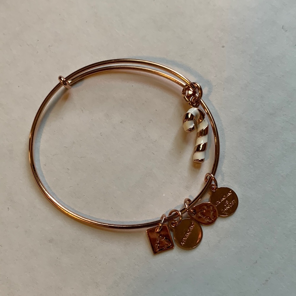 Alex and Ani rose gold finish candy cane bracelet EUC